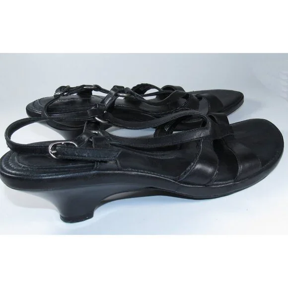 Black Hush Puppies Straped Open Toe Sandals for Formal/Casual Wear Size 7.5 Used - Picture 4 of 4